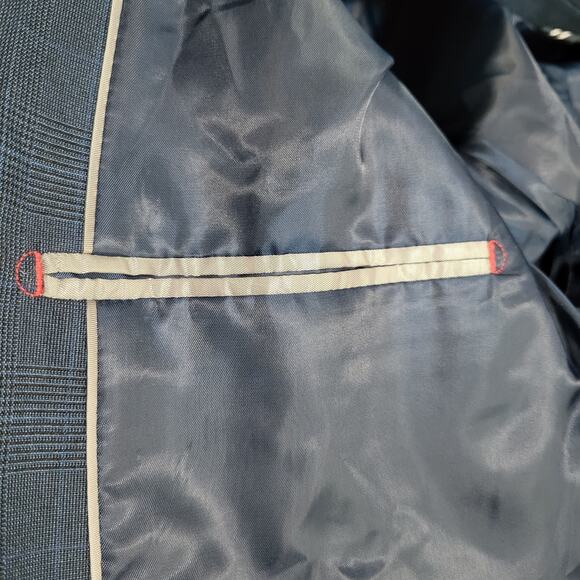 Nautica Men's Modern-Fit Bi-Stretch Blazer Jacket Blue Plaid NWT 42L - Picture 9 of 10